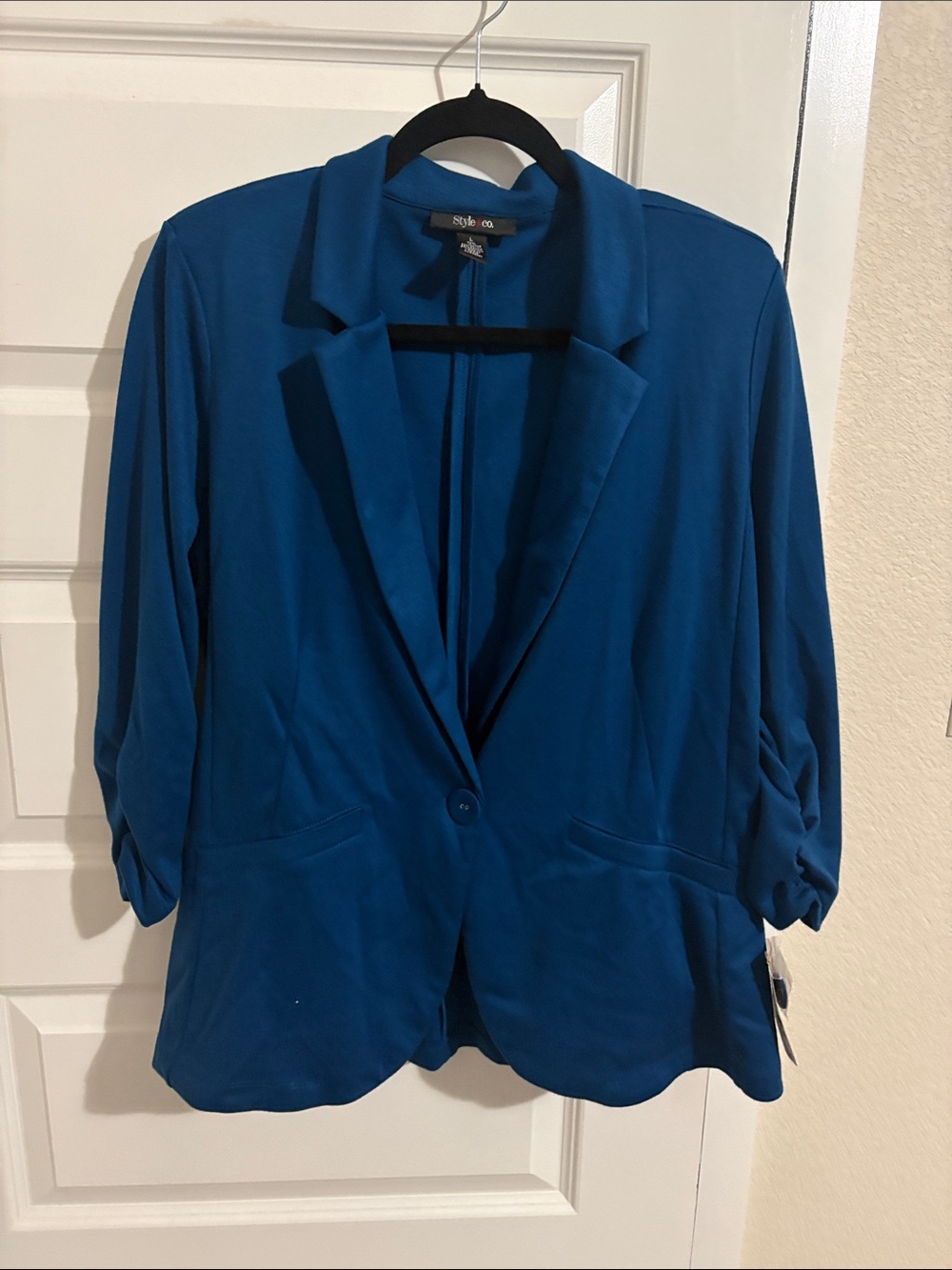 Style & Co. Deep Teal Open Front Blazer
